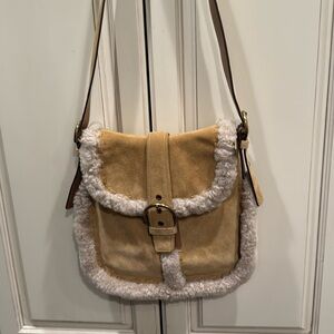 Coach Shearling Shoulder Bag
